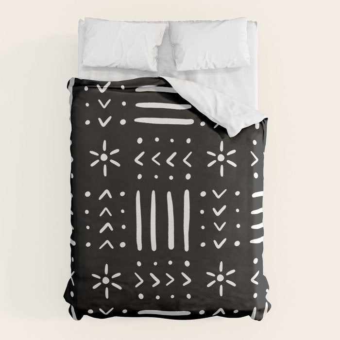 Mudcloth III (Black) Duvet Cover Gallery Image 6