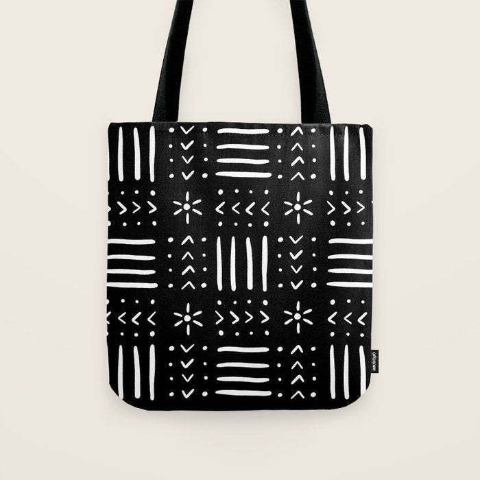 Mudcloth III (Black) Tote Bag Gallery Image 1