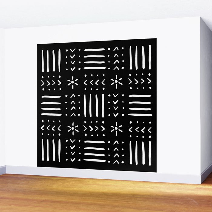 Mudcloth III (Black) Wall Mural Gallery Image 2