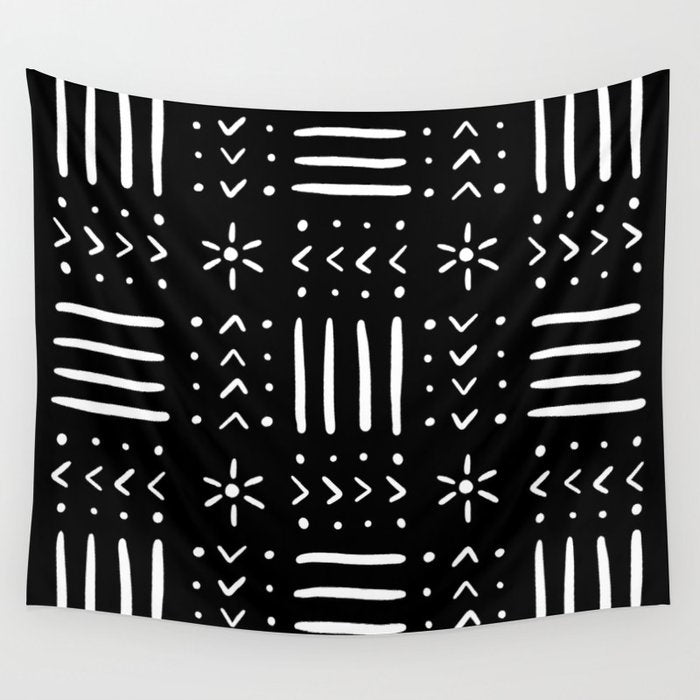Mudcloth III (Black) Wall Tapestry Gallery Image 1