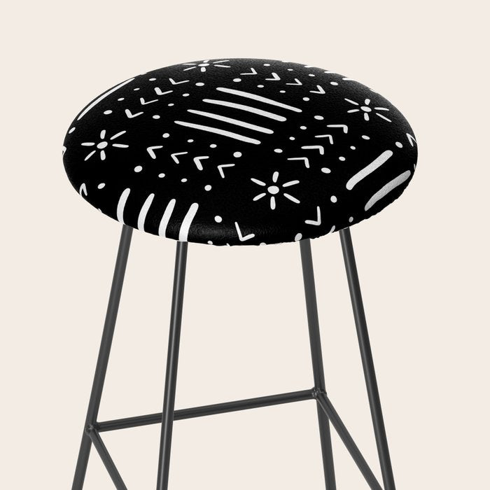 Mudcloth III (Black) Stool Gallery Image 2