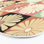 Retro Flowers Check Pattern XXVI Bath Mat Gallery Image 3