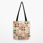 Retro Flowers Check Pattern XXVI Tote Bag Gallery Image 2