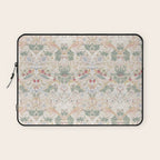 William Morris Vintage Strawberry Thief Soft Cream Pattern Laptop Sleeve Gallery Image 1