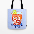 One More Bloody Mary Please, Cocktails Typography Happy Hour Alcohol, Weekend Drinks Beverages Summer Eclectic Lemon Painting Tote Bag Gallery Image 1