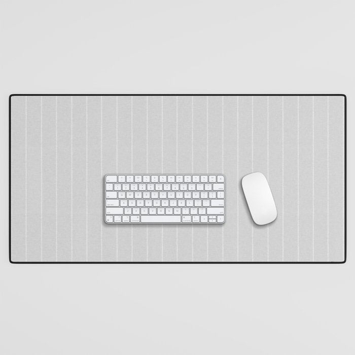 French Grey Linen Stripe Desk Mat Gallery Image 1