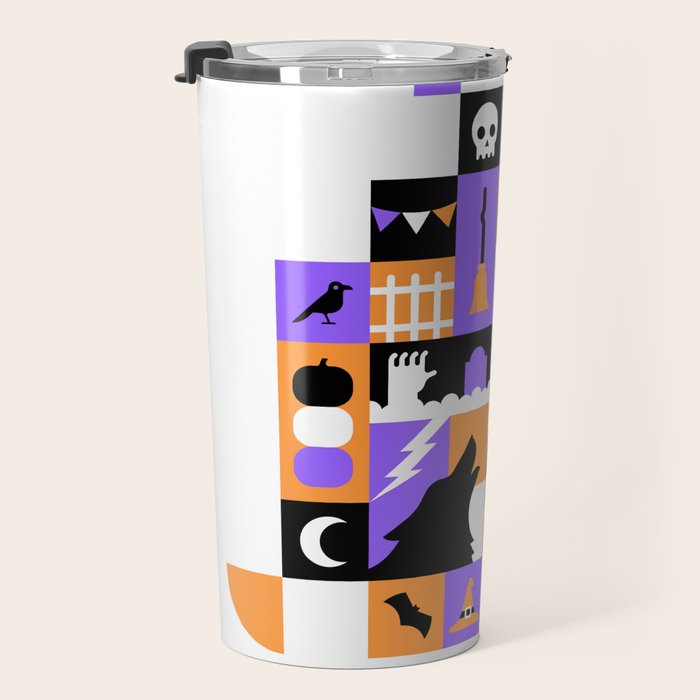 Modern geometric halloween illustration Travel Mug Gallery Image 3