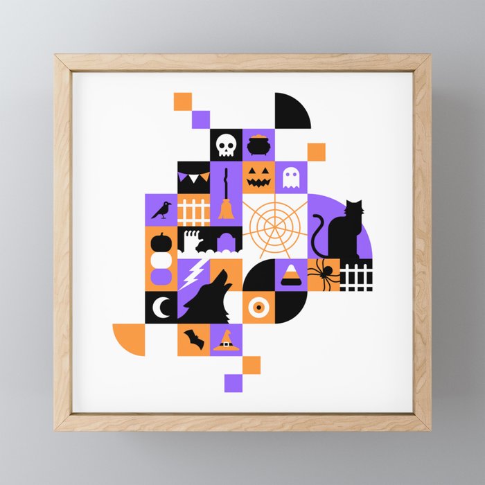 Modern geometric halloween illustration Mini Art Print Gallery Image 1