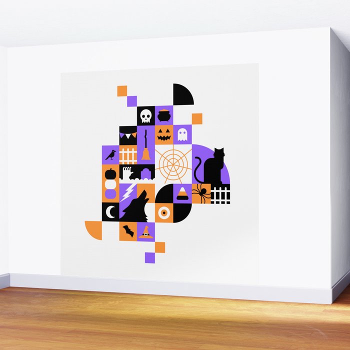 Modern geometric halloween illustration Wall Mural Gallery Image 2