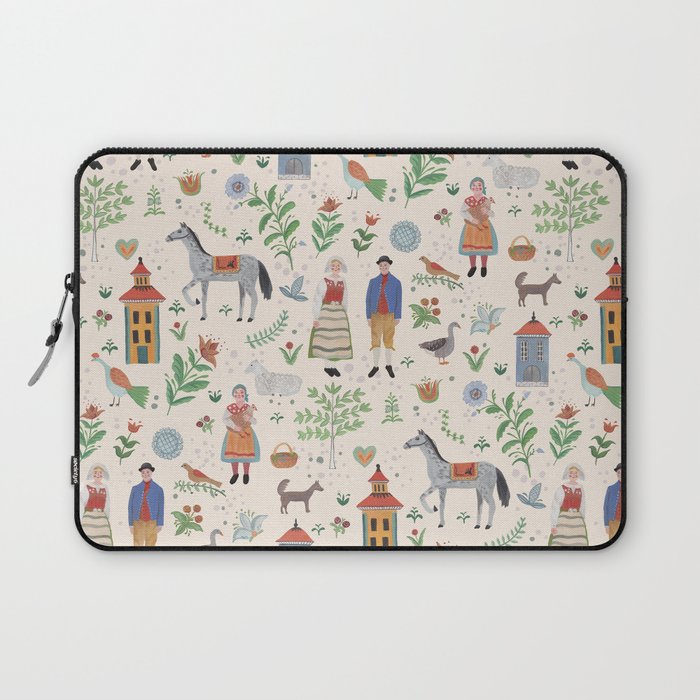 Swedish Folk Art Laptop Sleeve Gallery Image 1