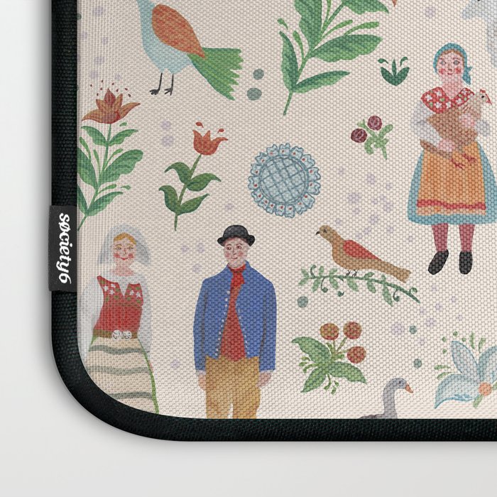 Swedish Folk Art Laptop Sleeve Gallery Image 3