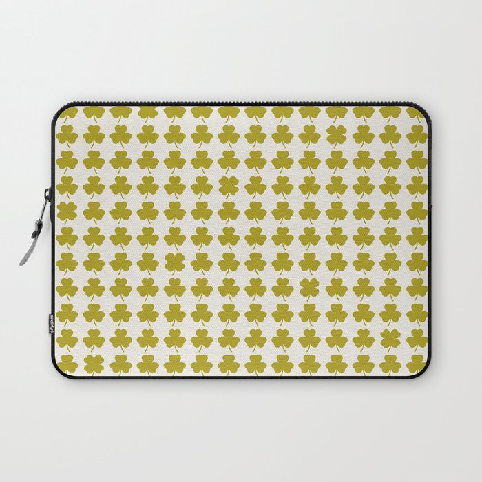 Clovers XIX Chartreuse Botanical Pattern Laptop Sleeve Gallery Image 1