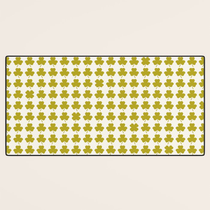 Clovers XIX Chartreuse Botanical Pattern Desk Mat Gallery Image 3