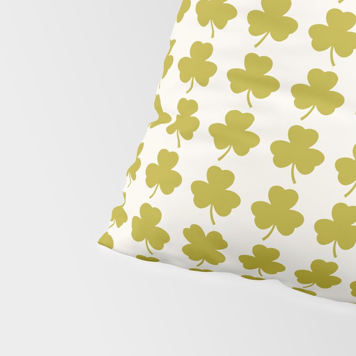 Clovers XIX Chartreuse Botanical Pattern Pillow Sham Gallery Image 4