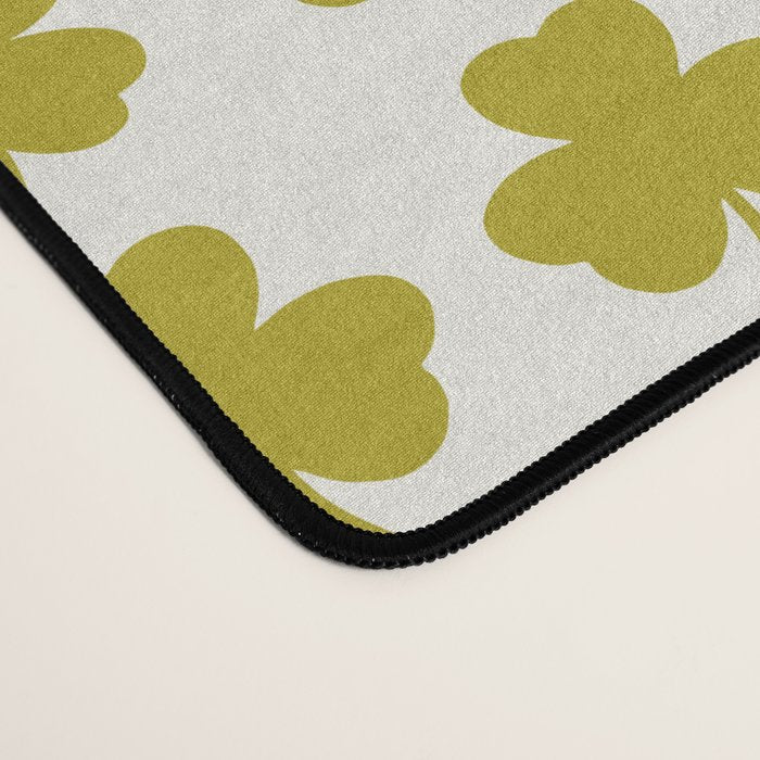 Clovers XIX Chartreuse Botanical Pattern Desk Mat Gallery Image 4
