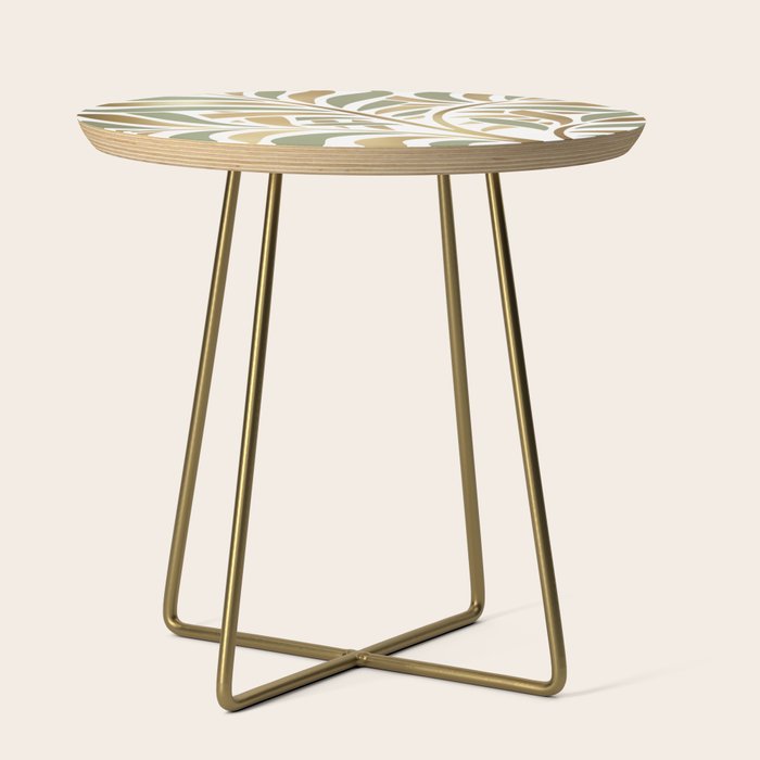 Sage and Gold Modern Leaf Side Table Gallery Image 1