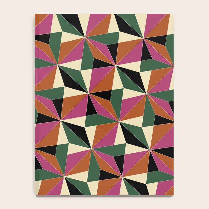 Kaleidoscope Tile Pattern XII Bold Bauhaus Colors Notebook Gallery Image 4