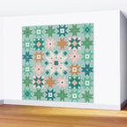 Geometric Quilt - Blue Green Wall Mural Gallery Image 2