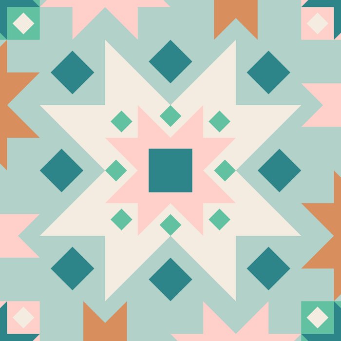 Geometric Quilt - Blue Green Coffee Mug Gallery Image 2