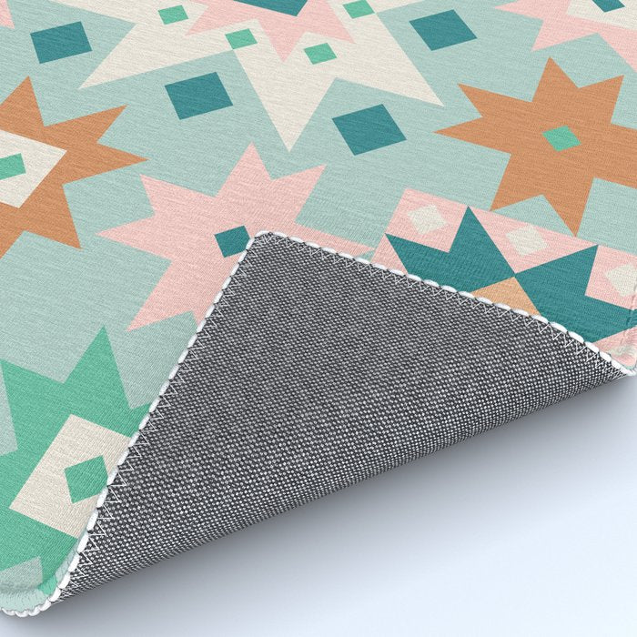 Geometric Quilt - Blue Green Rug Gallery Image 4