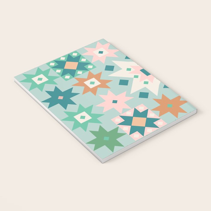 Geometric Quilt - Blue Green Notebook Gallery Image 3