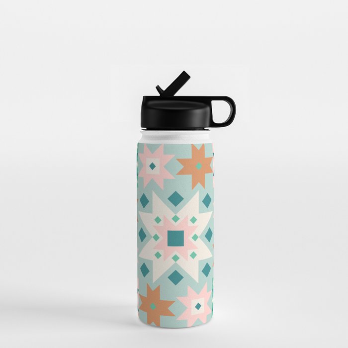 Geometric Quilt - Blue Green Water Bottle Gallery Image 1
