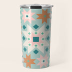 Geometric Quilt - Blue Green Travel Mug Gallery Image 1