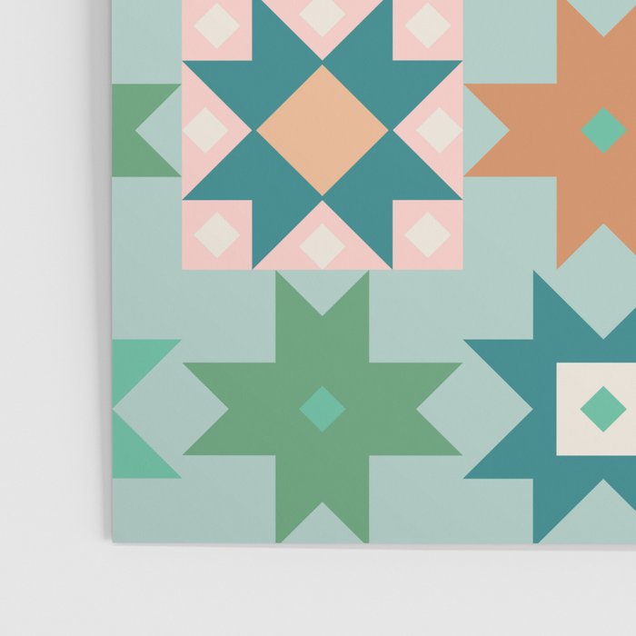 Geometric Quilt - Blue Green Poster Gallery Image 3