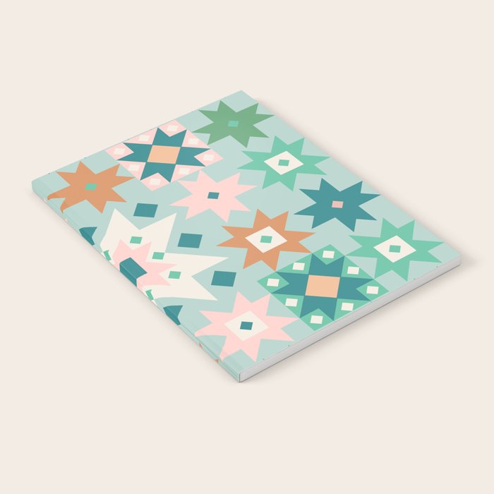 Geometric Quilt - Blue Green Notebook Gallery Image 2