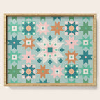 Geometric Quilt - Blue Green Serving Tray Gallery Image 1
