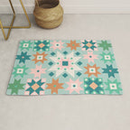 Geometric Quilt - Blue Green Rug Gallery Image 1
