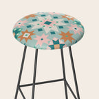 Geometric Quilt - Blue Green Stool Gallery Image 2