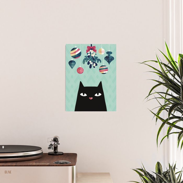 Mistletoe? (Black Cat) Poster Gallery Image 2