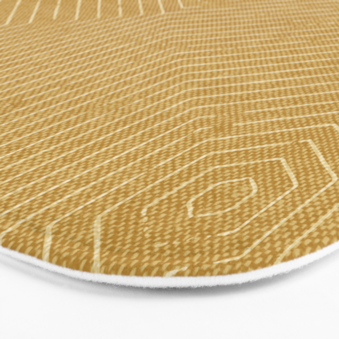 boho hexagon stripes - mustard Bath Mat Gallery Image 3