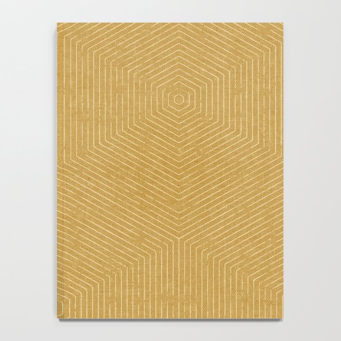 boho hexagon stripes - mustard Notebook Gallery Image 4