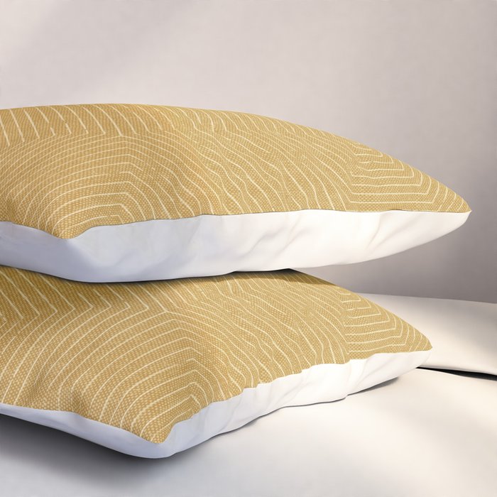 boho hexagon stripes - mustard Pillow Sham Gallery Image 3