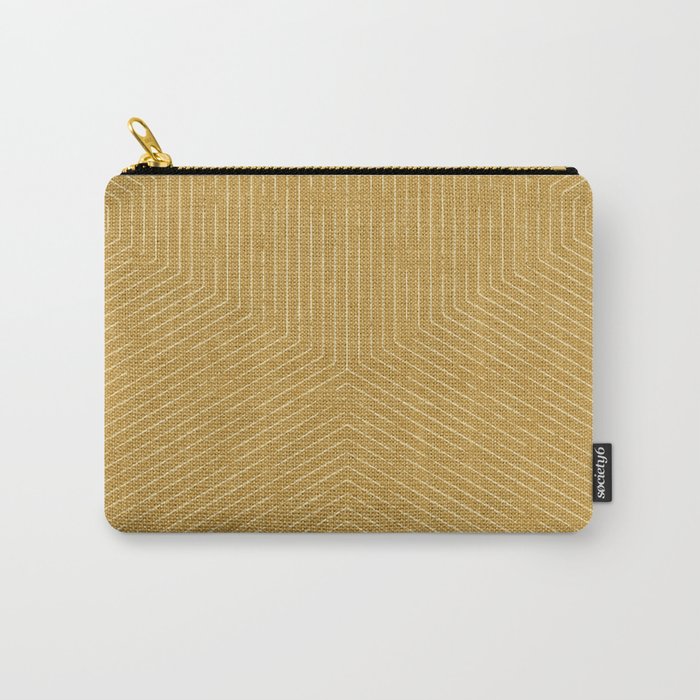 boho hexagon stripes - mustard Carry All Pouch Gallery Image 1