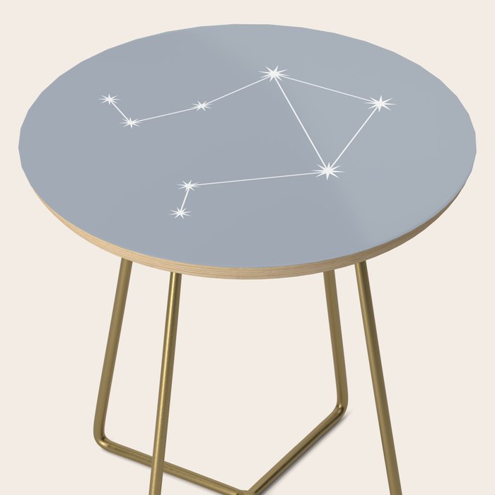 Libra Zodiac Star Constellation Line Art Blue Grey Side Table Gallery Image 2