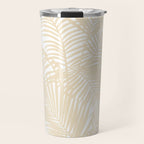 Modern tropical elegant ivory palm tree pattern Travel Mug Gallery Image 1
