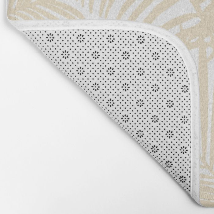 Modern tropical elegant ivory palm tree pattern Bath Mat Gallery Image 2