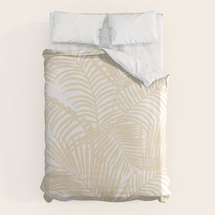 Modern tropical elegant ivory palm tree pattern Duvet Cover Gallery Image 1