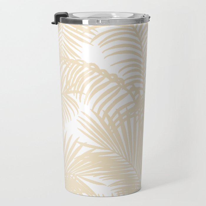 Modern tropical elegant ivory palm tree pattern Travel Mug Gallery Image 3
