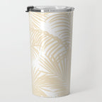 Modern tropical elegant ivory palm tree pattern Travel Mug Gallery Image 3