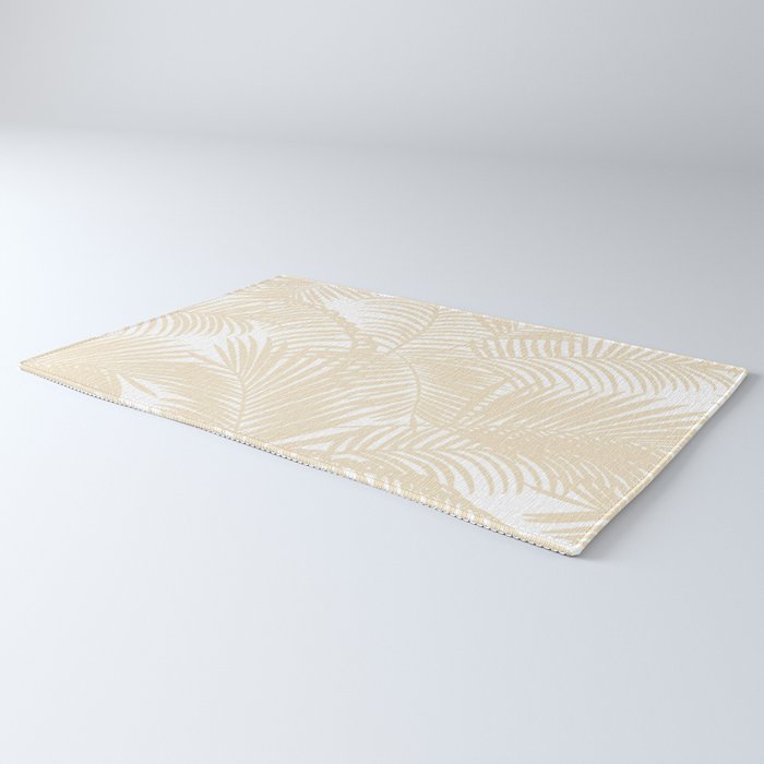 Modern tropical elegant ivory palm tree pattern Rug Gallery Image 3