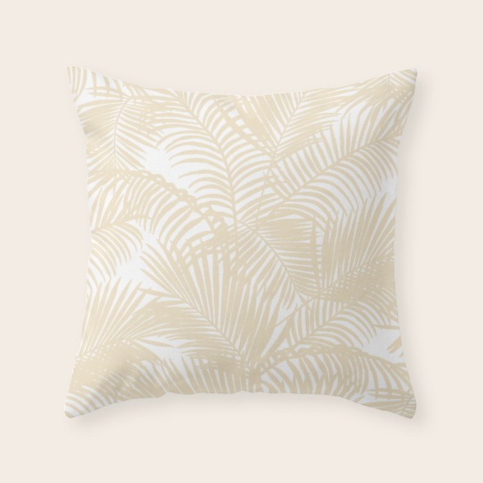 Modern tropical elegant ivory palm tree pattern Throw Pillow Gallery Image 6