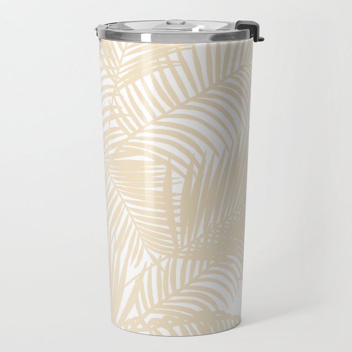 Modern tropical elegant ivory palm tree pattern Travel Mug Gallery Image 2