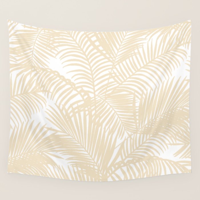 Modern tropical elegant ivory palm tree pattern Wall Tapestry Gallery Image 4