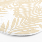 Modern tropical elegant ivory palm tree pattern Bath Mat Gallery Image 3