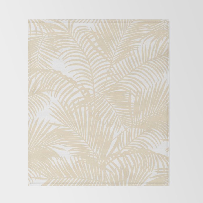Modern tropical elegant ivory palm tree pattern Throw Blanket Gallery Image 2