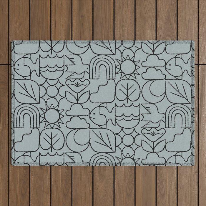 Harmony Grid Outdoor Rug Gallery Image 1